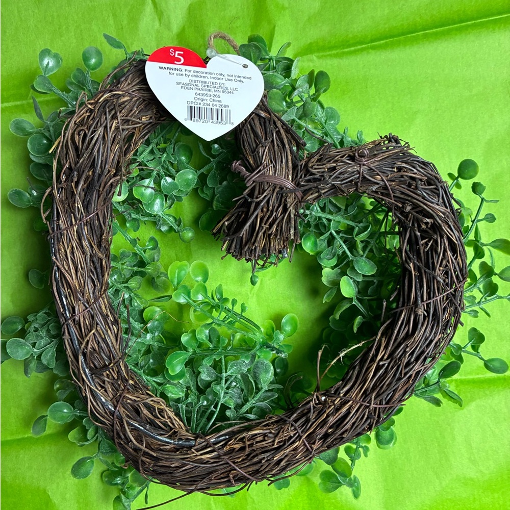 Rustic Heart-Shaped Wreath with Greenery
